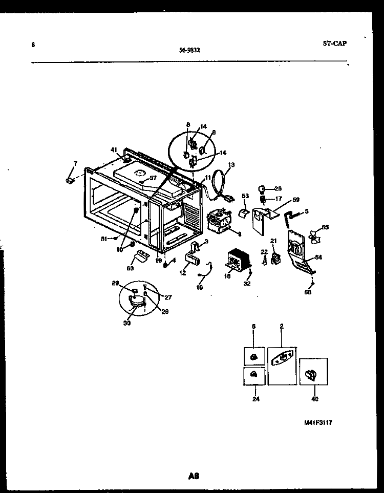 FUNCTIONAL PARTS Diagram and Parts List for 56-9832-10-01  Tappan Microwave