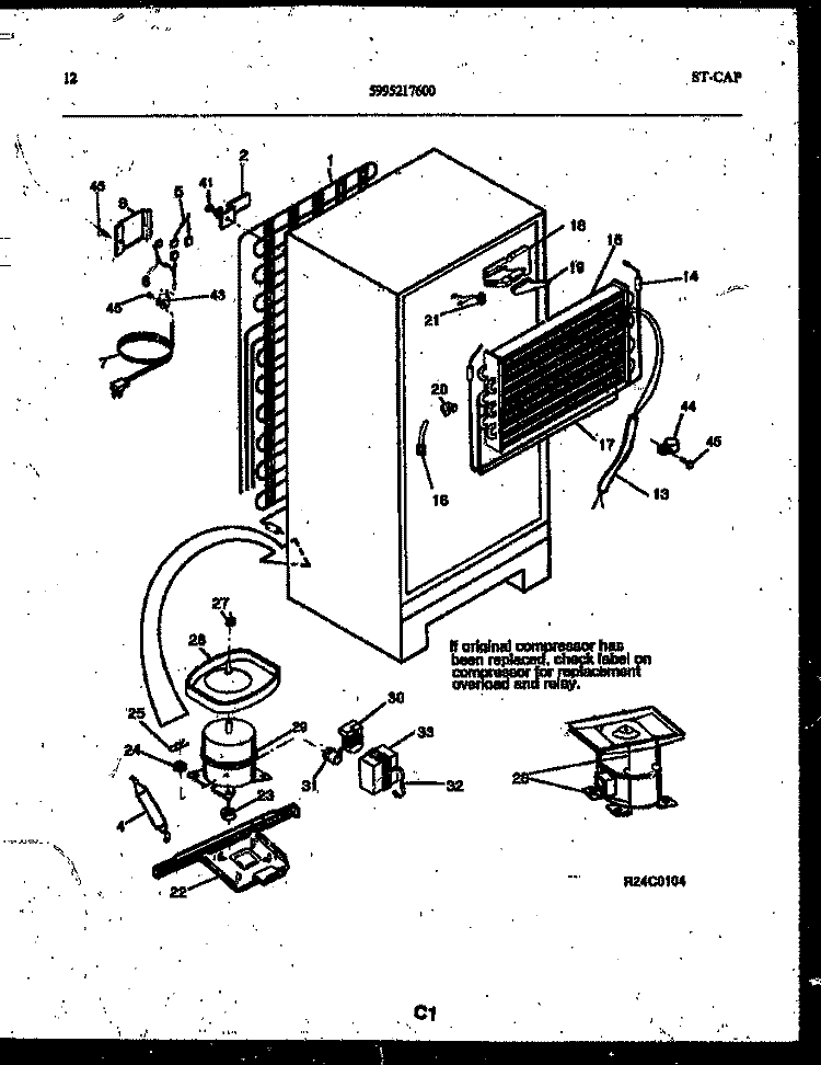 SYSTEM AND AUTOMATIC DEFROST PARTS Diagram and Parts List for ATG173NLD0  Frigidaire Refrigerator