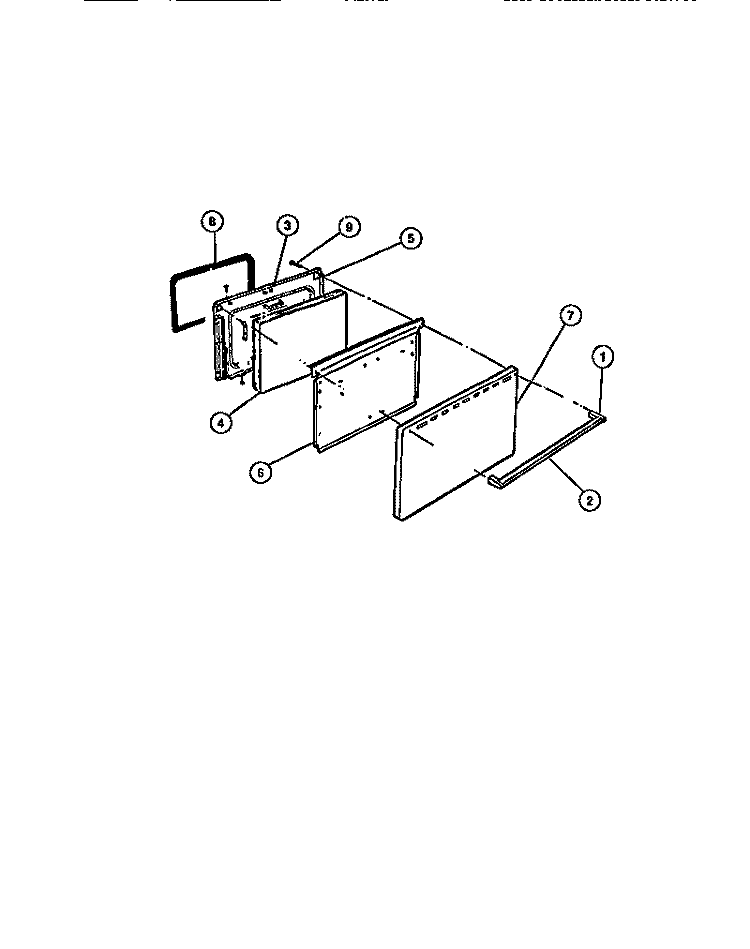OVEN DOOR Diagram and Parts List for CGC1M1DXC  Gibson Range