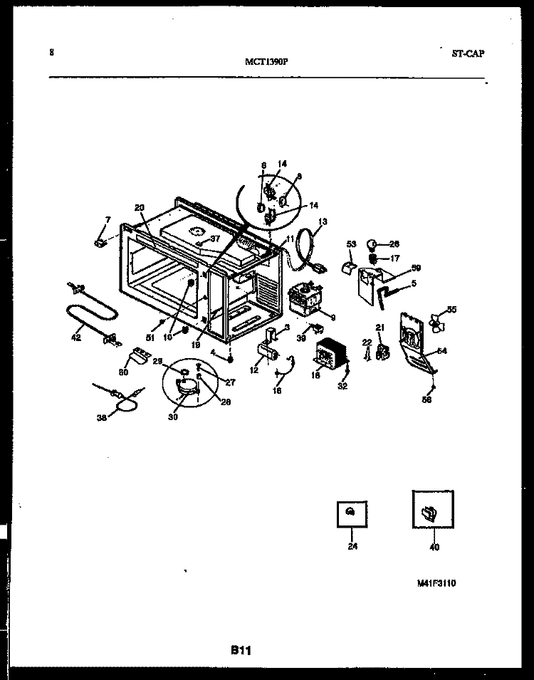 FUNCTIONAL PARTS Diagram and Parts List for MCT1390P2  Frigidaire Microwave