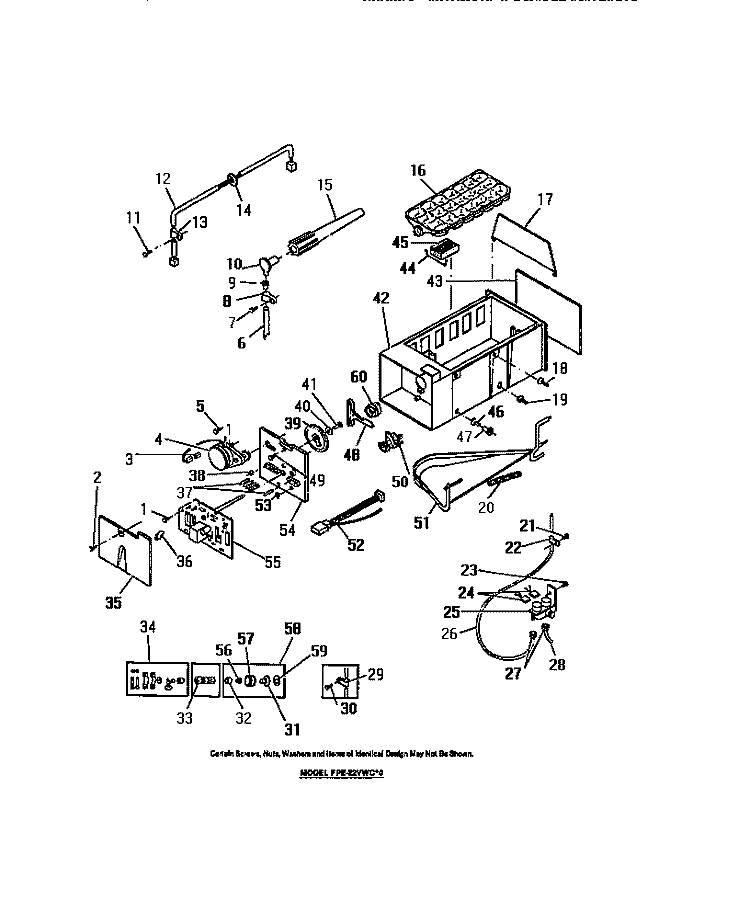 AUTOMATIC ICE MAKER Diagram and Parts List for FPE22VWCF0  Frigidaire Refrigerator
