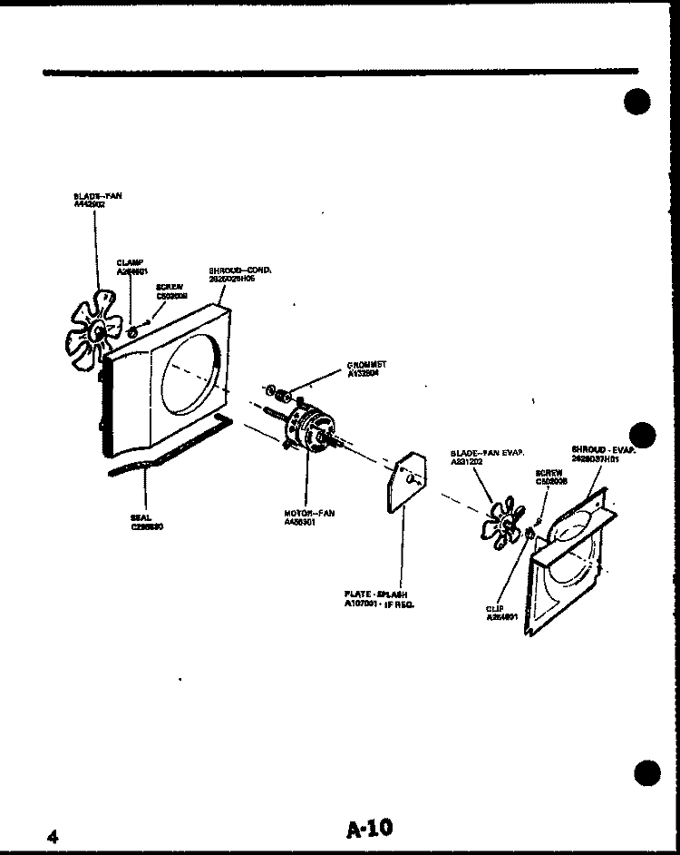 ELECTRICAL AND AIR HANDLING PARTS Diagram and Parts List for AK107K1V2  Frigidaire Air Conditioner