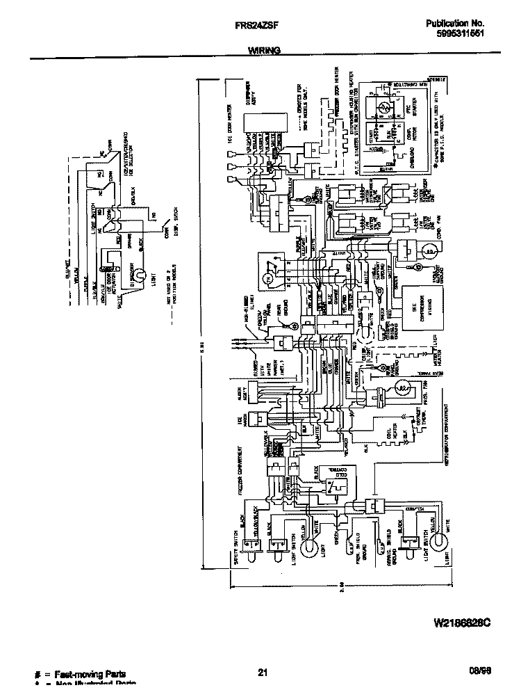 WIRING DIAGRAM Diagram and Parts List for FRS24ZSFB1  Frigidaire Refrigerator