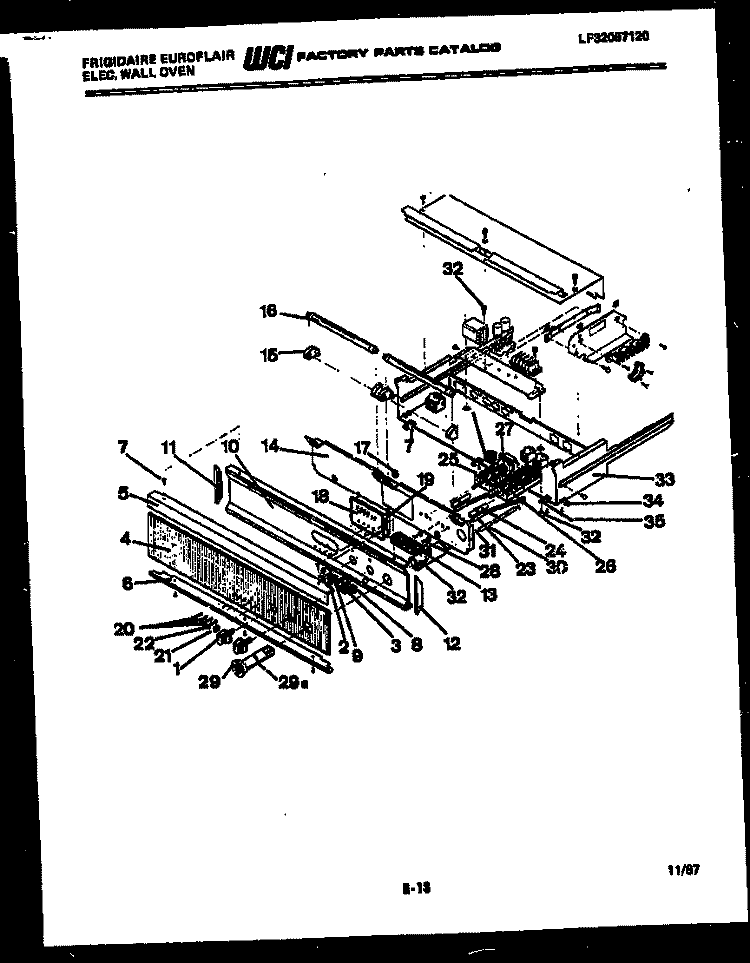 CONTROL PANEL Diagram and Parts List for RGCF95EZ  Frigidaire Wall Oven
