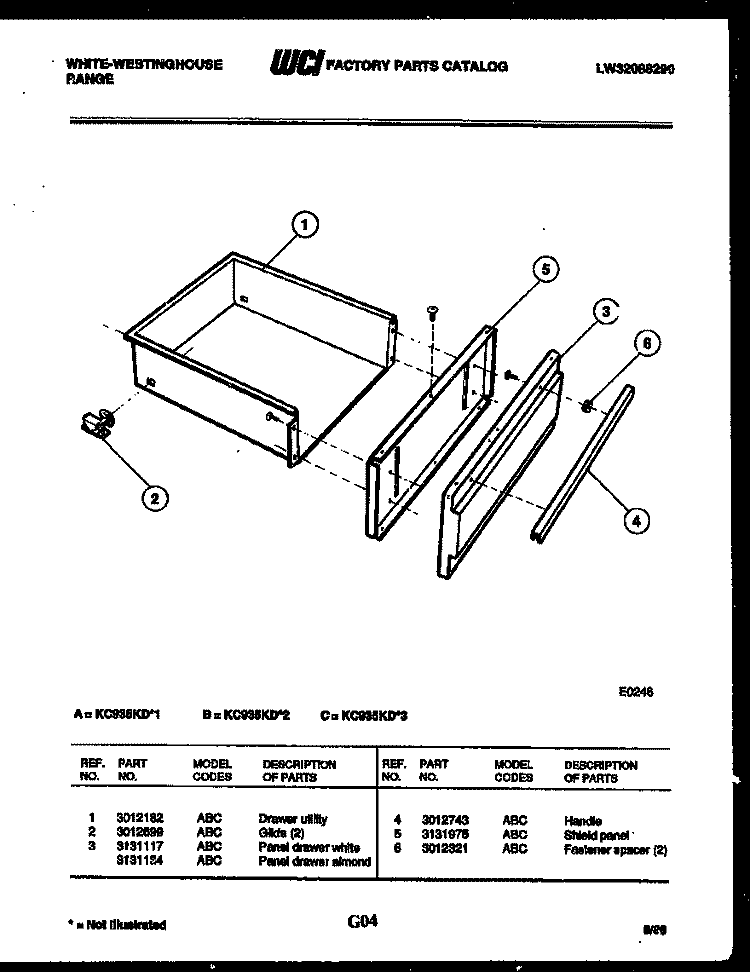 POWER CONTROL Diagram and Parts List for KC935KDD2  Frigidaire Range