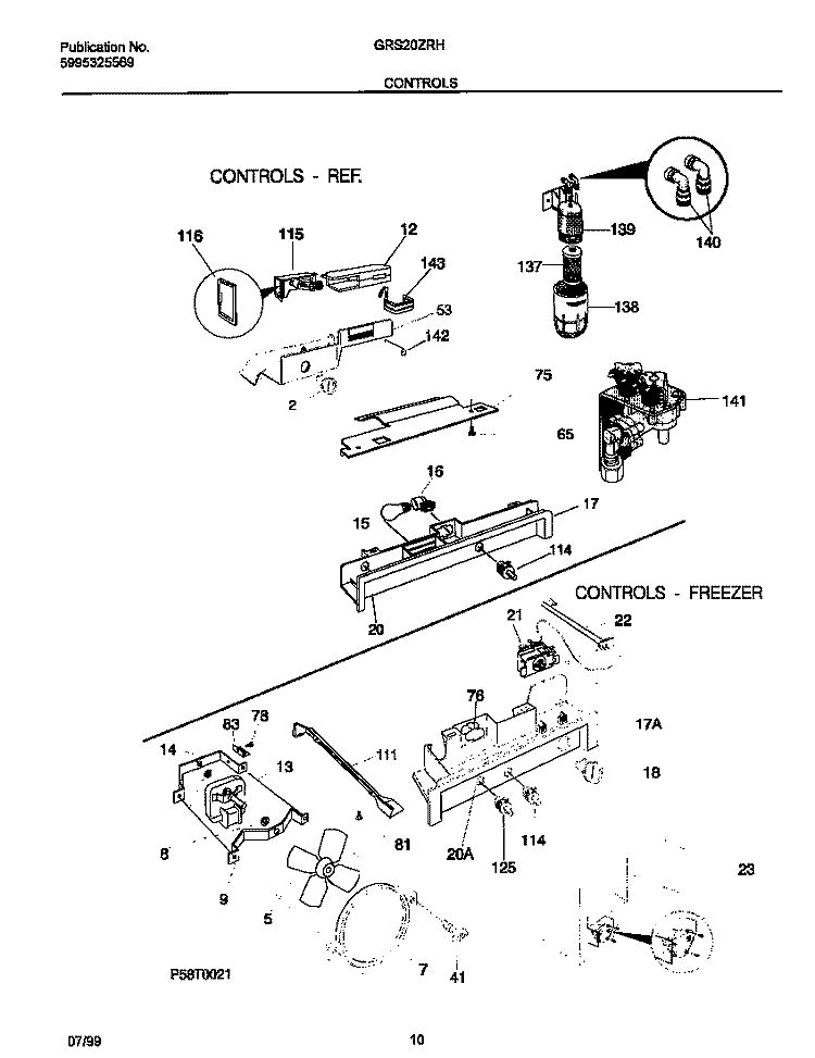 CONTROLS Diagram and Parts List for GRS20ZRHW1  Gibson Refrigerator