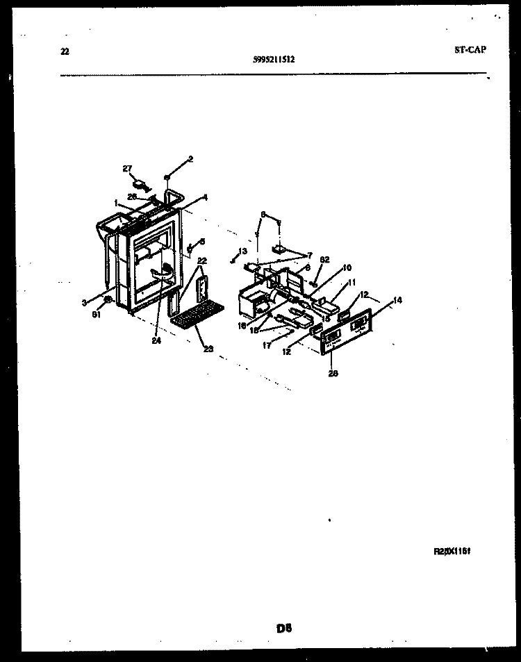 ICE DOOR, DISPENSER AND WATER TANK Diagram and Parts List for RS22F9YX1A  Gibson Refrigerator