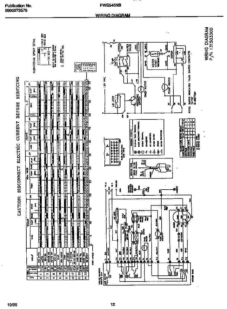 WIRING DIAGRAM Diagram and Parts List for FWS545NBS2  Frigidaire Washer