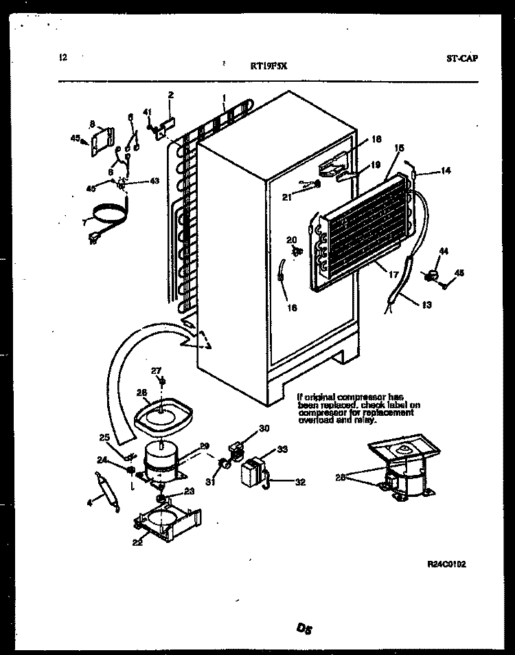 SYSTEM AND AUTOMATIC DEFROST PARTS Diagram and Parts List for RT19F5WX3A  Gibson Refrigerator