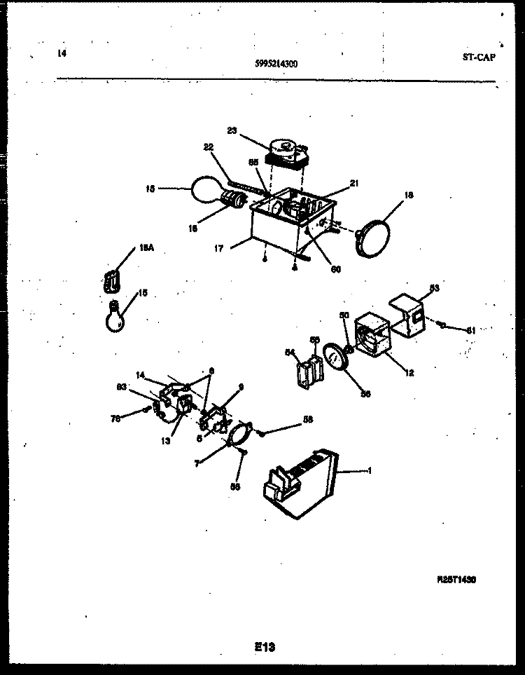 REFRIGERATOR CONTROL ASSEMBLY, DAMP Diagram and Parts List for RS249MCD2  Frigidaire Refrigerator