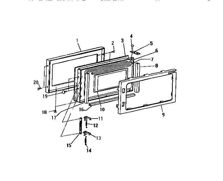 DOOR Diagram and Parts List for KM450HXM  Frigidaire Microwave