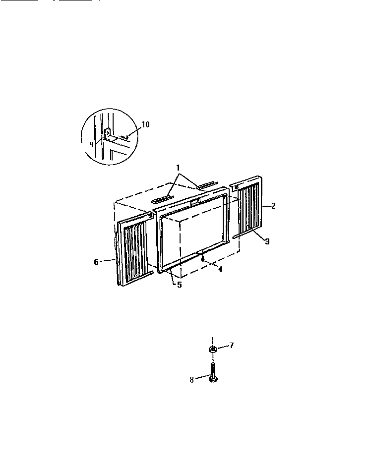 WINDOW MOUNTING Diagram and Parts List for AC088J7B1  Frigidaire Air Conditioner