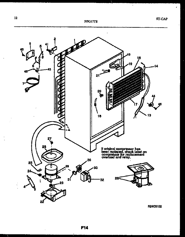 SYSTEM AND AUTOMATIC DEFROST PARTS Diagram and Parts List for FPG17TSL0  Frigidaire Refrigerator