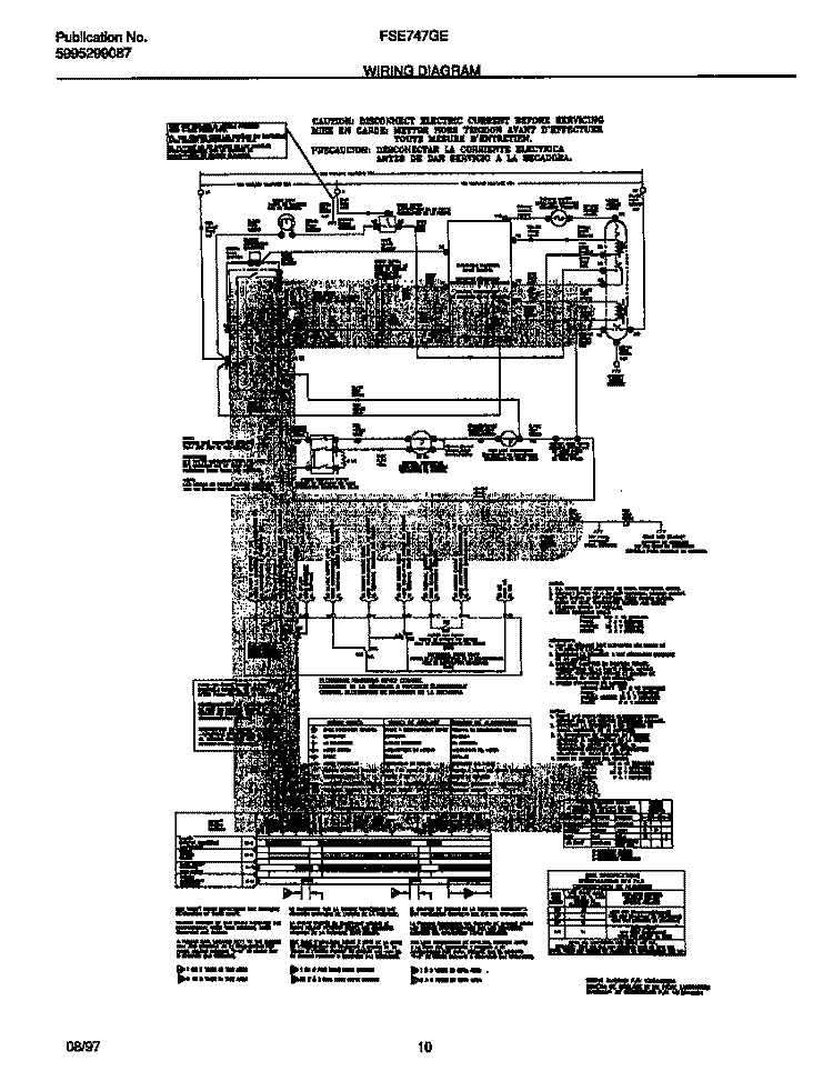 WIRING DIAGRAM Diagram and Parts List for FSE747GES1  Frigidaire Dryer