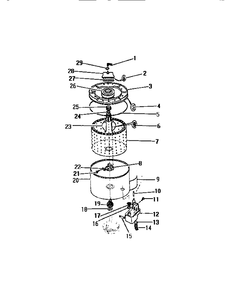TUB Diagram and Parts List for WDSCL5  Frigidaire Washer