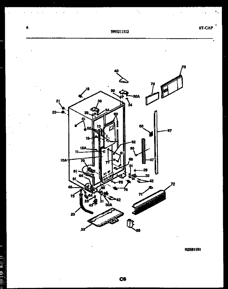 CABINET PARTS Diagram and Parts List for RS22F9YX1A  Gibson Refrigerator