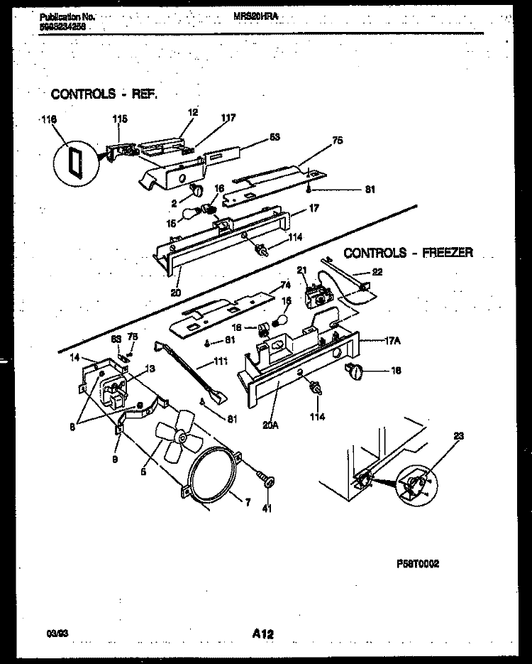REFRIGERATOR CONTROL ASSEMBLY, DAMP Diagram and Parts List for MRS20HRAD1  Uni Refrigerator