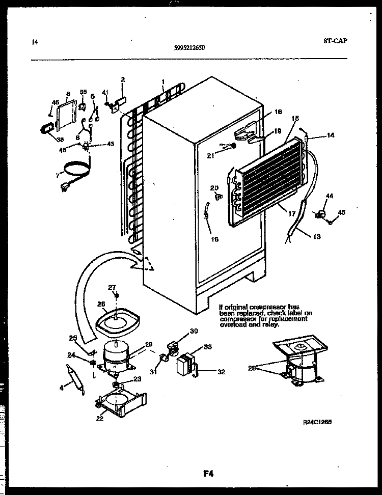 SYSTEM AND AUTOMATIC DEFROST PARTS Diagram and Parts List for FPCE19TPL1  Frigidaire Refrigerator