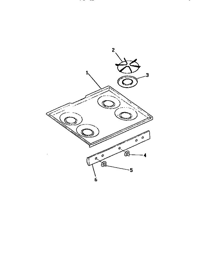 COOK TOP, KNOBS Diagram and Parts List for G24PCL0  Frigidaire Wall Oven