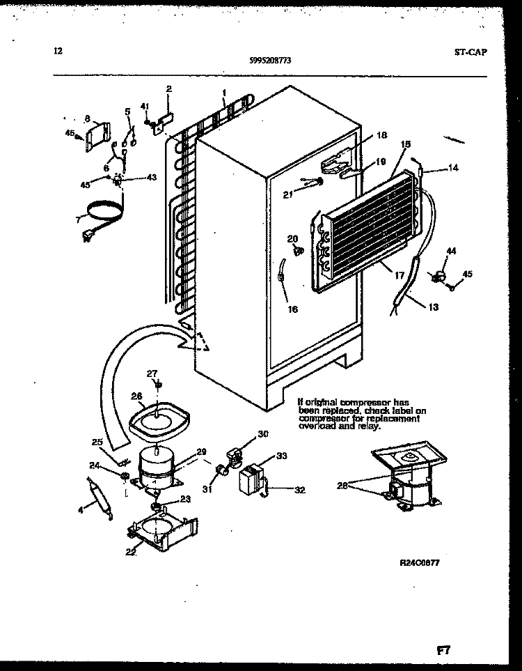 SYSTEM AND AUTOMATIC DEFROST PARTS Diagram and Parts List for GTN198BH3  Frigidaire Refrigerator