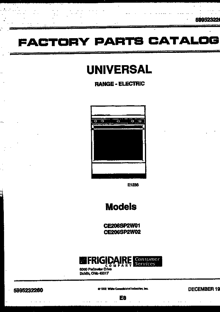 COVER Diagram and Parts List for CE206SP2WD01  Uni Cooktop