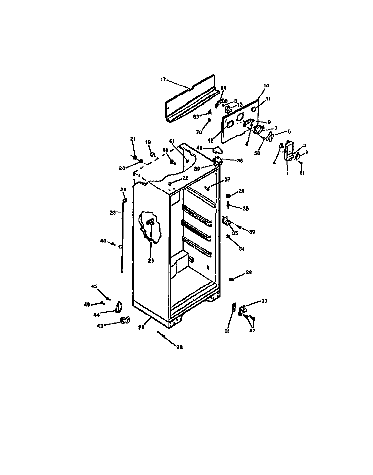 CABINET W / FAN ASSEMBLY Diagram and Parts List for FPD19TPH0  Frigidaire Refrigerator