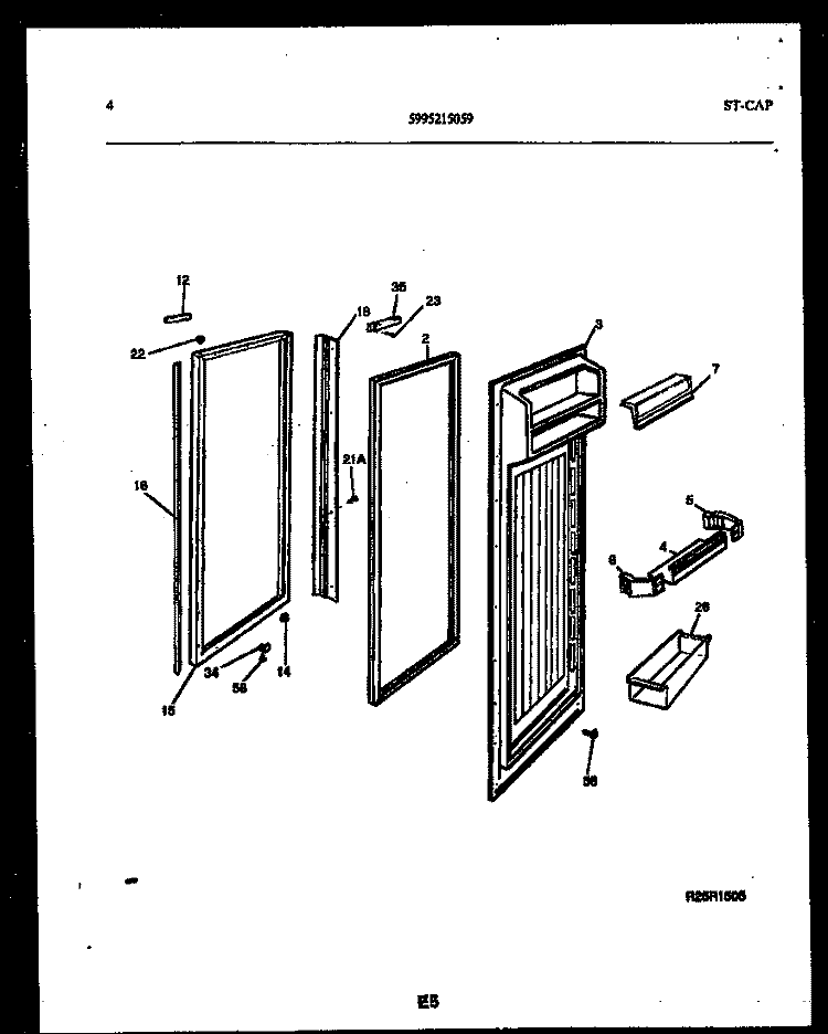 REFRIGERATOR DOOR PARTS Diagram and Parts List for RS22F9YX1C  Gibson Refrigerator