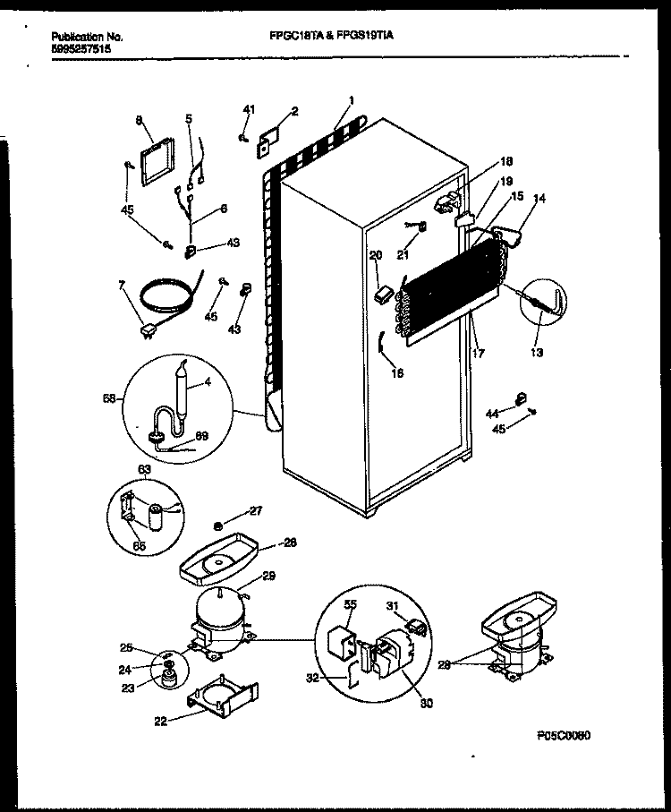 SYSTEM AND AUTOMATIC DEFROST PARTS Diagram and Parts List for FPGC18TAL2  Frigidaire Refrigerator