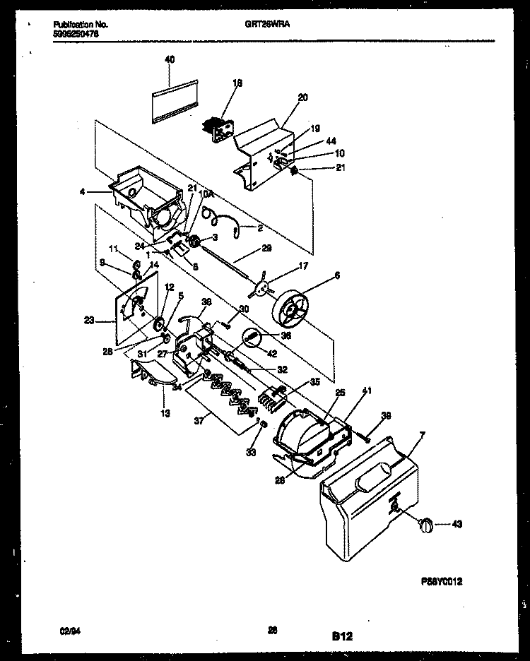 ICE DISPENSER Diagram and Parts List for GRT26WRAD1  Gibson Refrigerator
