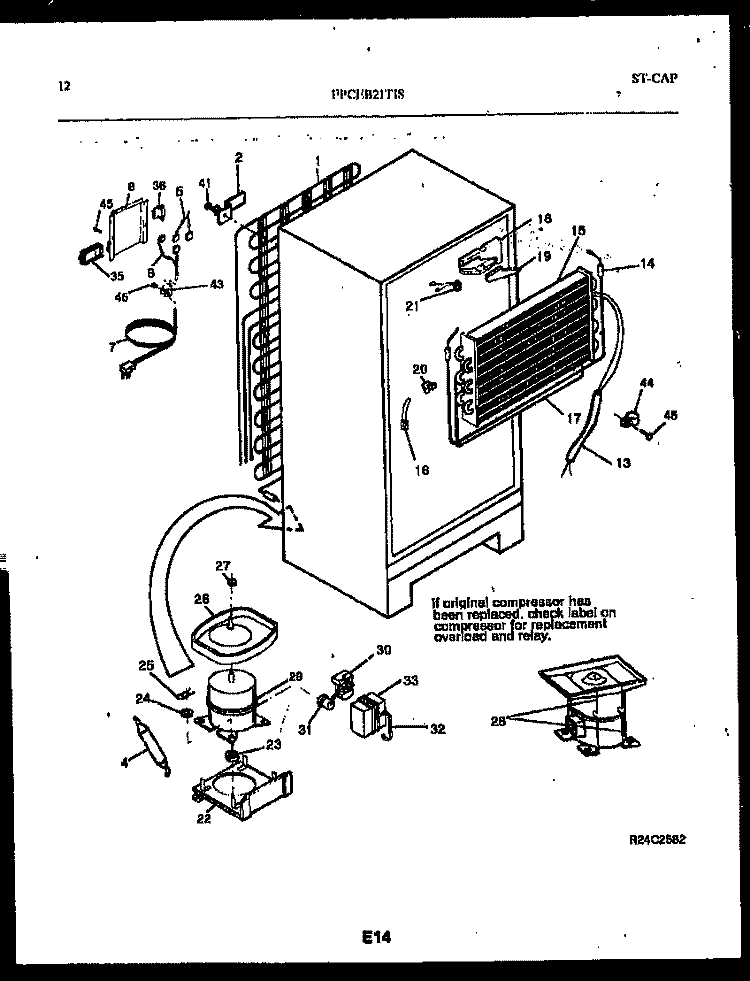 SYSTEM AND AUTOMATIC DEFROST PARTS Diagram and Parts List for FPCEB21TISB0  Frigidaire Refrigerator