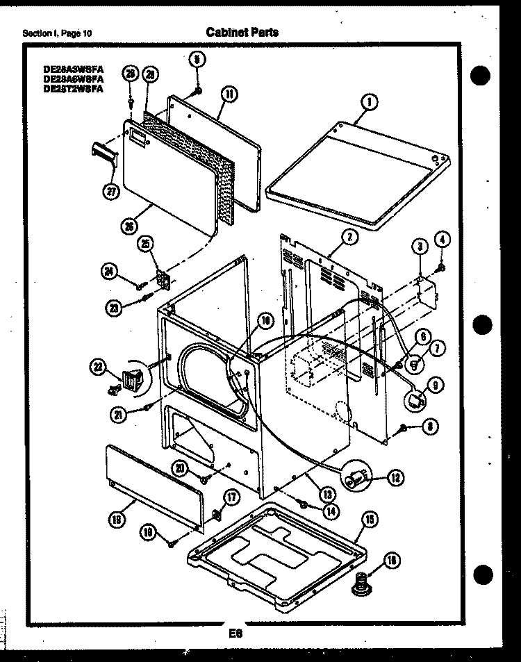 CABINET PARTS Diagram and Parts List for AL05A6ESBA  Gibson Air Conditioner