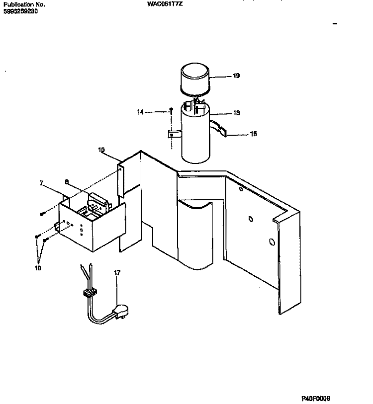 CONTROLS Diagram and Parts List for WAC051T7Z5  Frigidaire Air Conditioner
