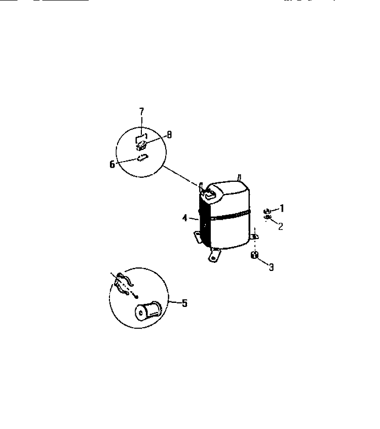COMPRESSOR Diagram and Parts List for AL183J2A1  Frigidaire Air Conditioner