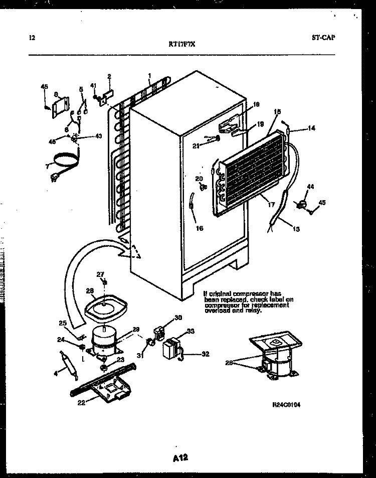 SYSTEM AND AUTOMATIC DEFROST PARTS Diagram and Parts List for RT17F7YX4B  Gibson Refrigerator