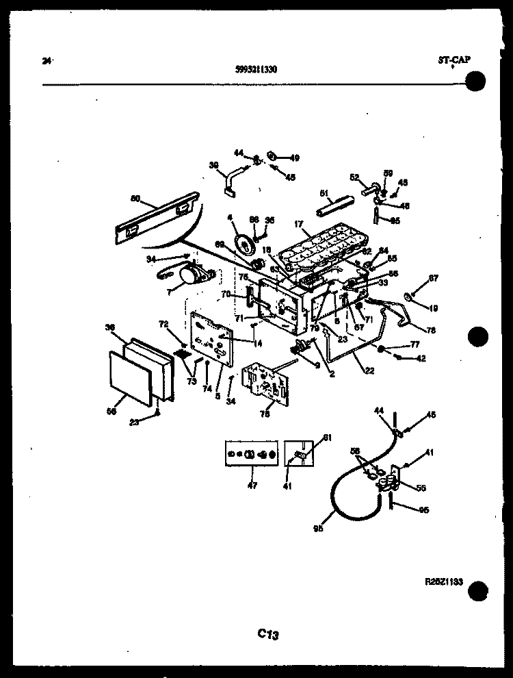 ICE MAKER PARTS Diagram and Parts List for FGW240JN0W  Kelvinator Refrigerator