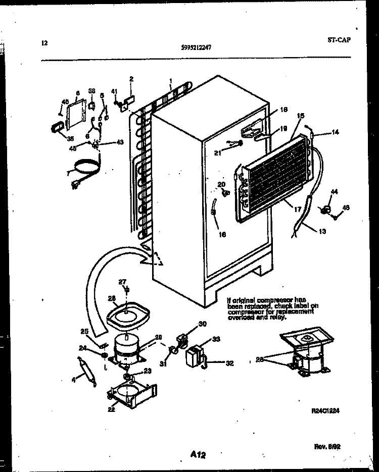 SYSTEM AND AUTOMATIC DEFROST PARTS Diagram and Parts List for 95-2191-32-00  Tappan Refrigerator