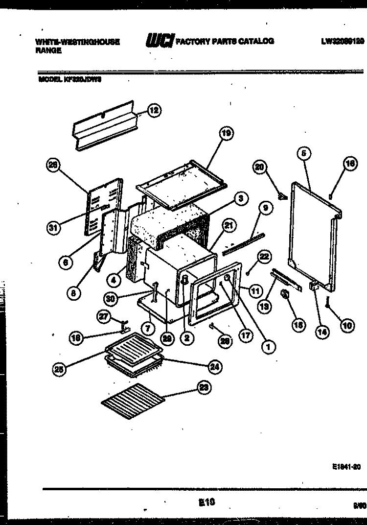 BODY PARTS Diagram and Parts List for KF320JDW3  Kelvinator Range