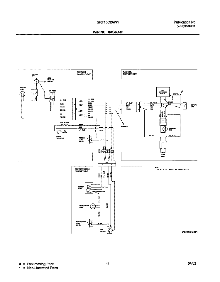 WIRING DIAGRAM Diagram and Parts List for GRT15C2AW1  Gibson Refrigerator