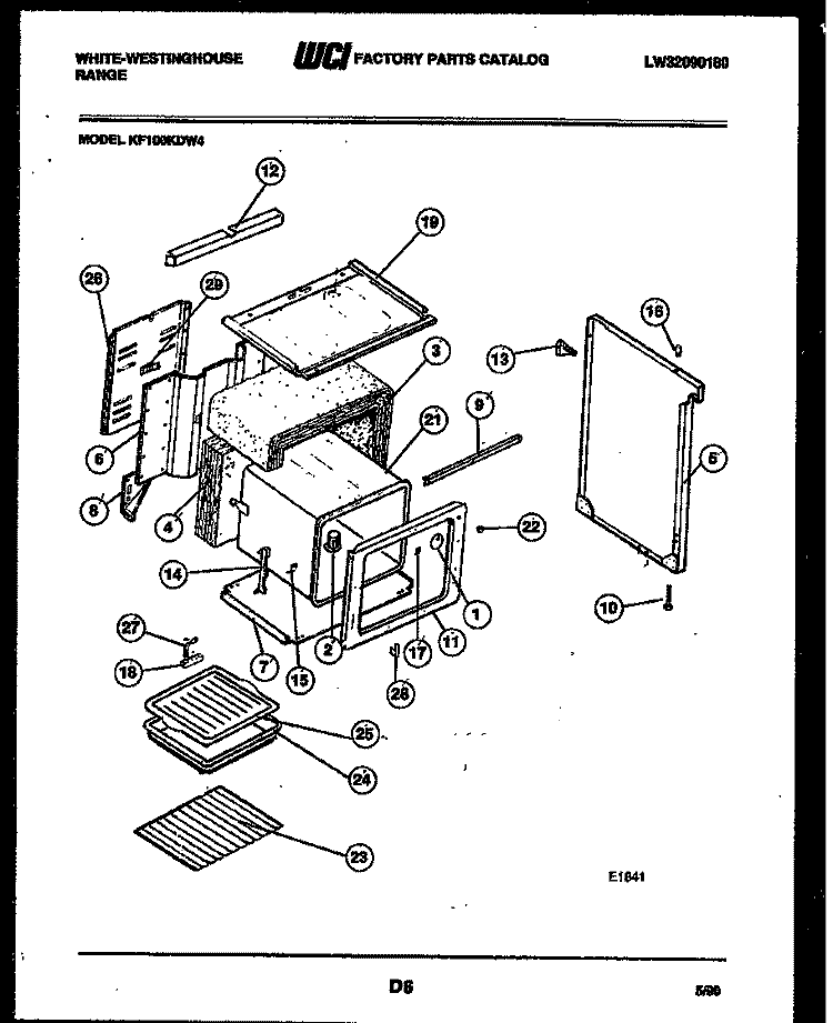 BODY PARTS Diagram and Parts List for KF100KDW4  Frigidaire Range