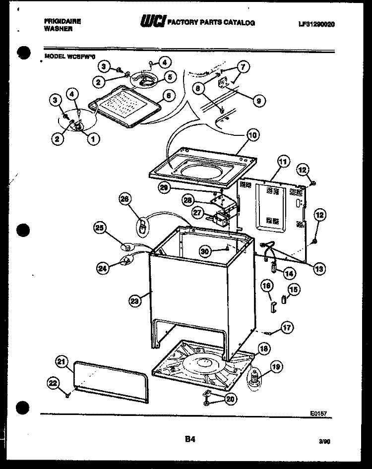 CABINET PARTS Diagram and Parts List for WCSFW0  Frigidaire Washer