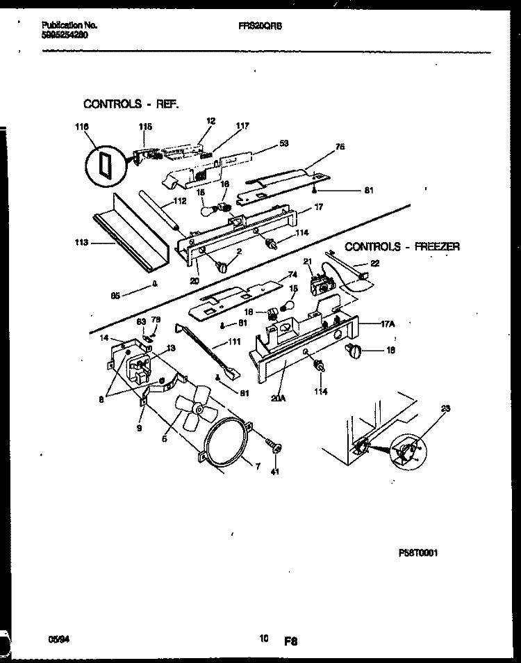 REFRIGERATOR CONTROL ASSEMBLY, DAMP Diagram and Parts List for FRS20QRBW0  Frigidaire Refrigerator