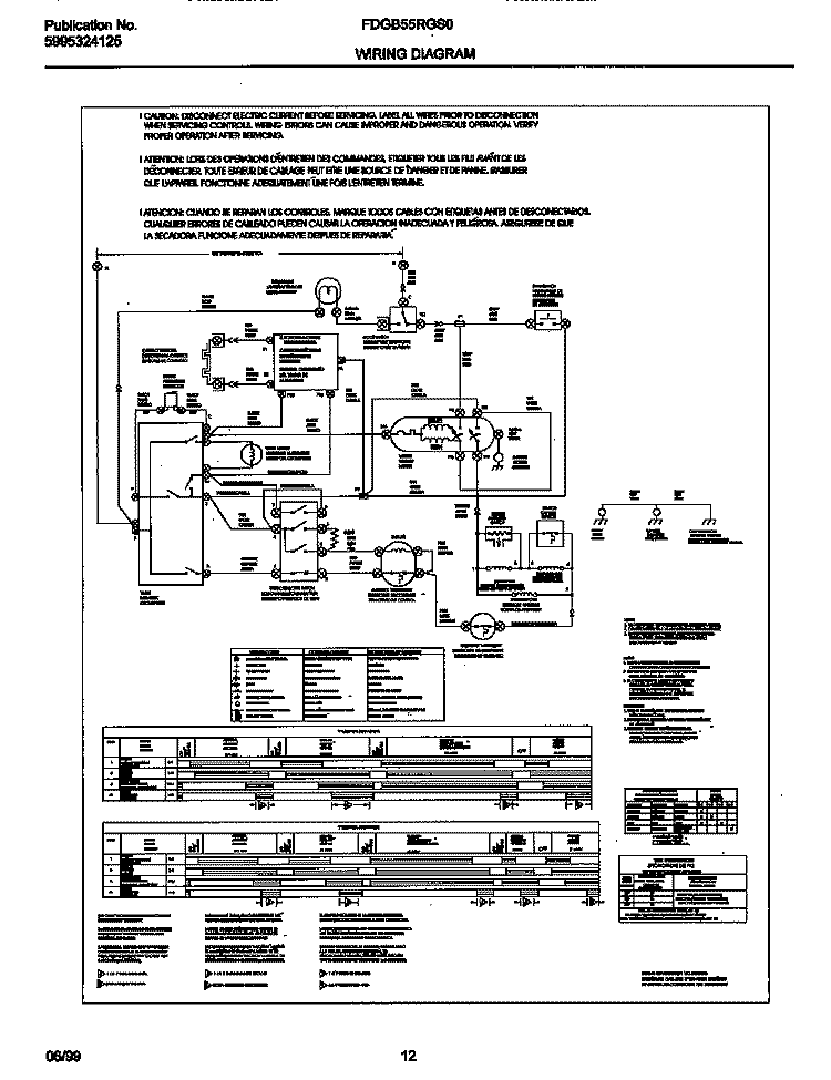 131633800 WIRING DIAGRAM Diagram and Parts List for FDGB55RGS0  Frigidaire Dryer