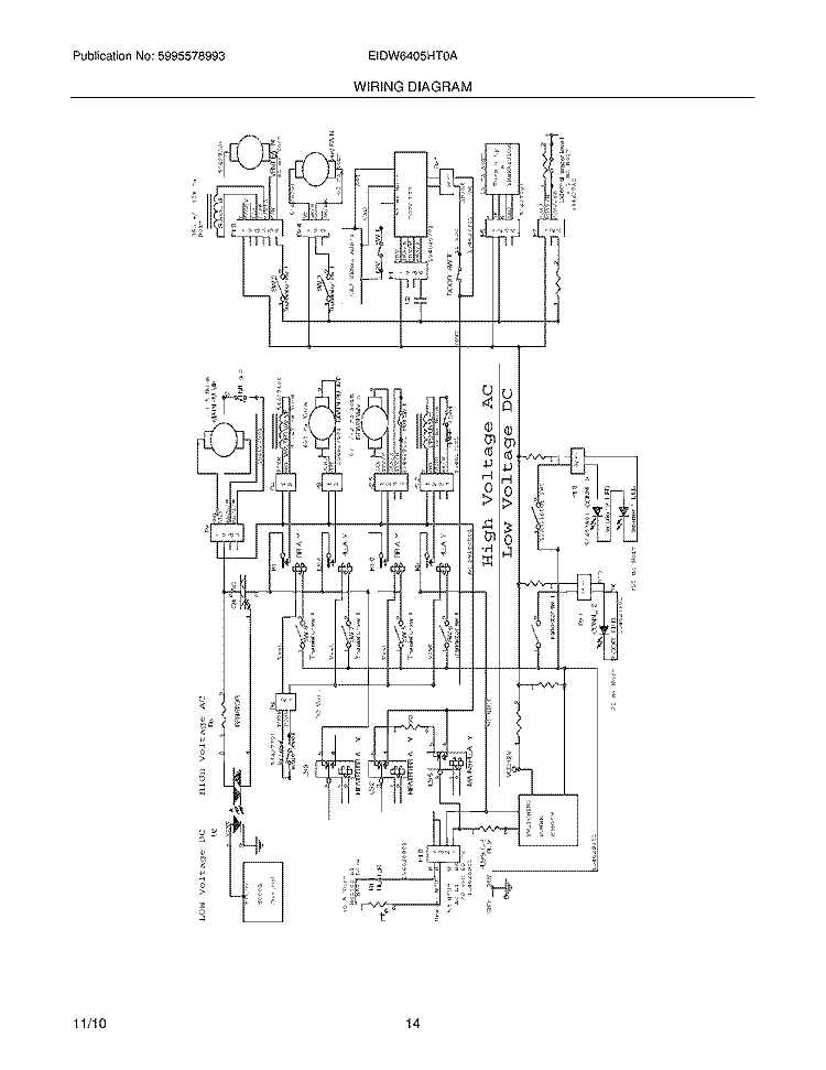 WIRING DIAGRAM Diagram and Parts List for EIDW6405HT0A  Electrolux Dishwasher