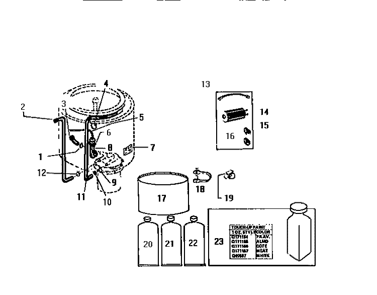 MISCELLANEOUS Diagram and Parts List for LA560JXD3  Frigidaire Washer