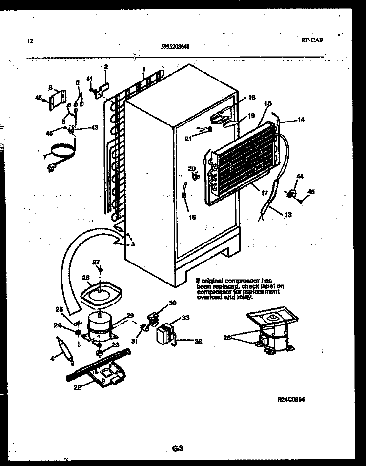 SYSTEM AND AUTOMATIC DEFROST PARTS Diagram and Parts List for ATL130WKW1  Frigidaire Refrigerator
