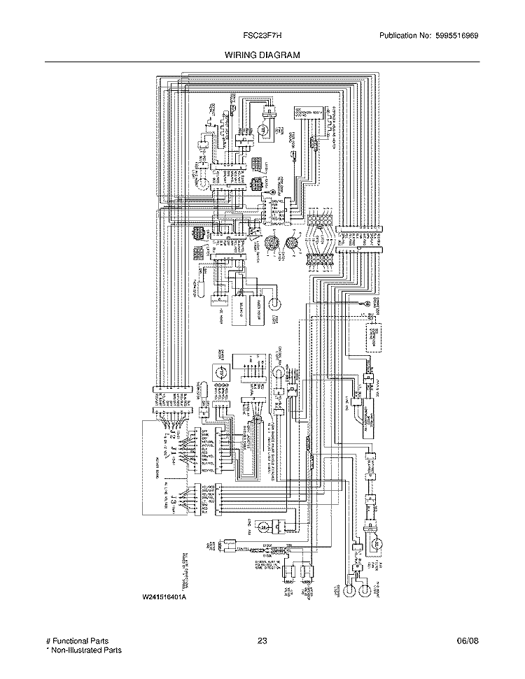 WIRING DIAGRAM Diagram and Parts List for FSC23F7HB8  Frigidaire Refrigerator