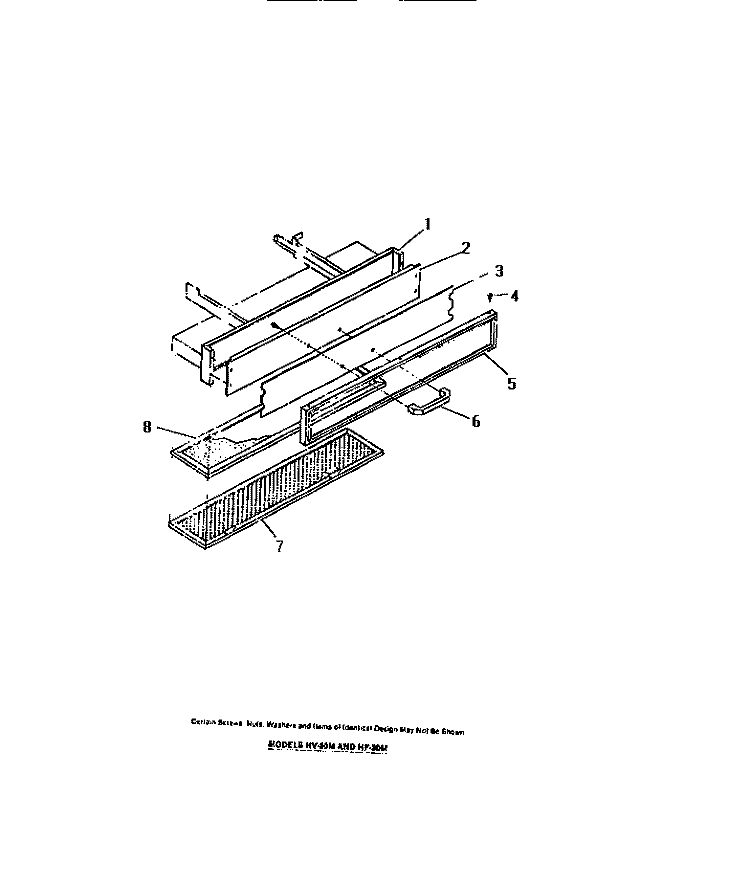 VENT HOOD DRAWER Diagram and Parts List for HF30M  Frigidaire Range Hood