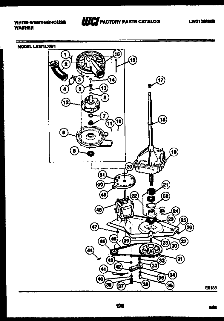 CABINET PARTS Diagram and Parts List for LA800JXH5  Frigidaire Washer