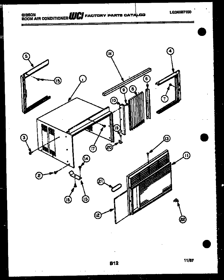 CABINET PARTS Diagram and Parts List for AM10C4ETBA  Gibson Air Conditioner