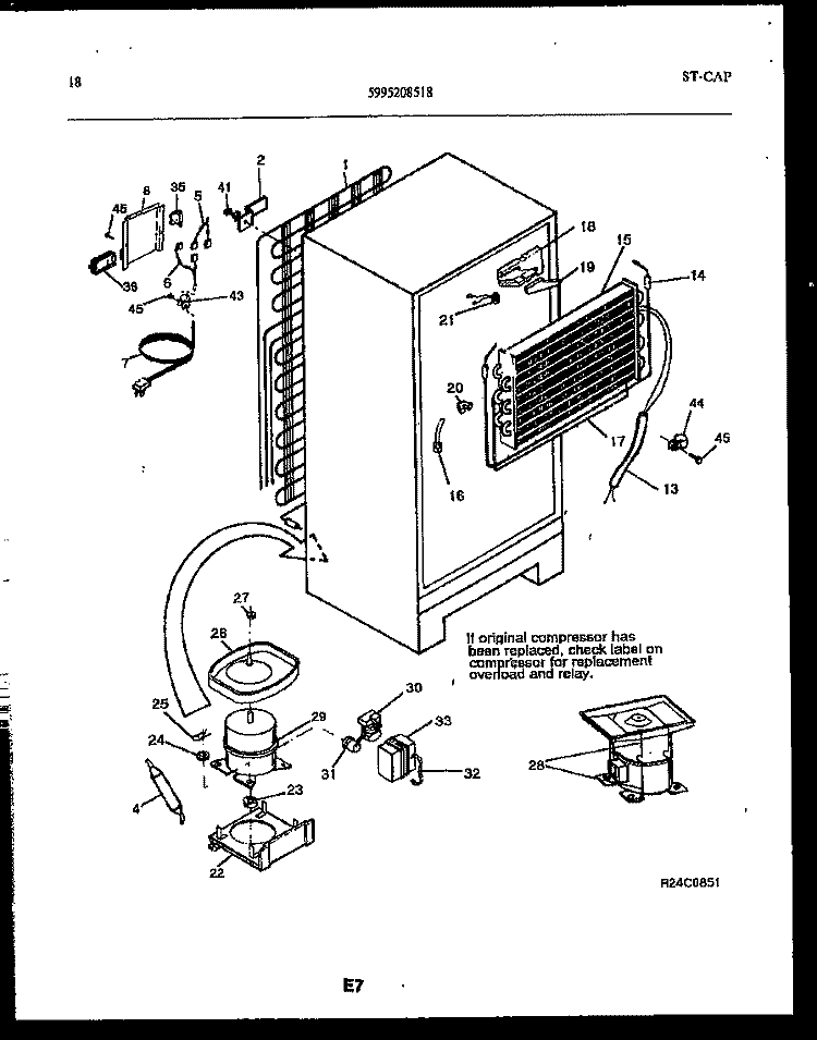 SYSTEM AND AUTOMATIC DEFROST PARTS Diagram and Parts List for FPCE21TRW0  Frigidaire Refrigerator